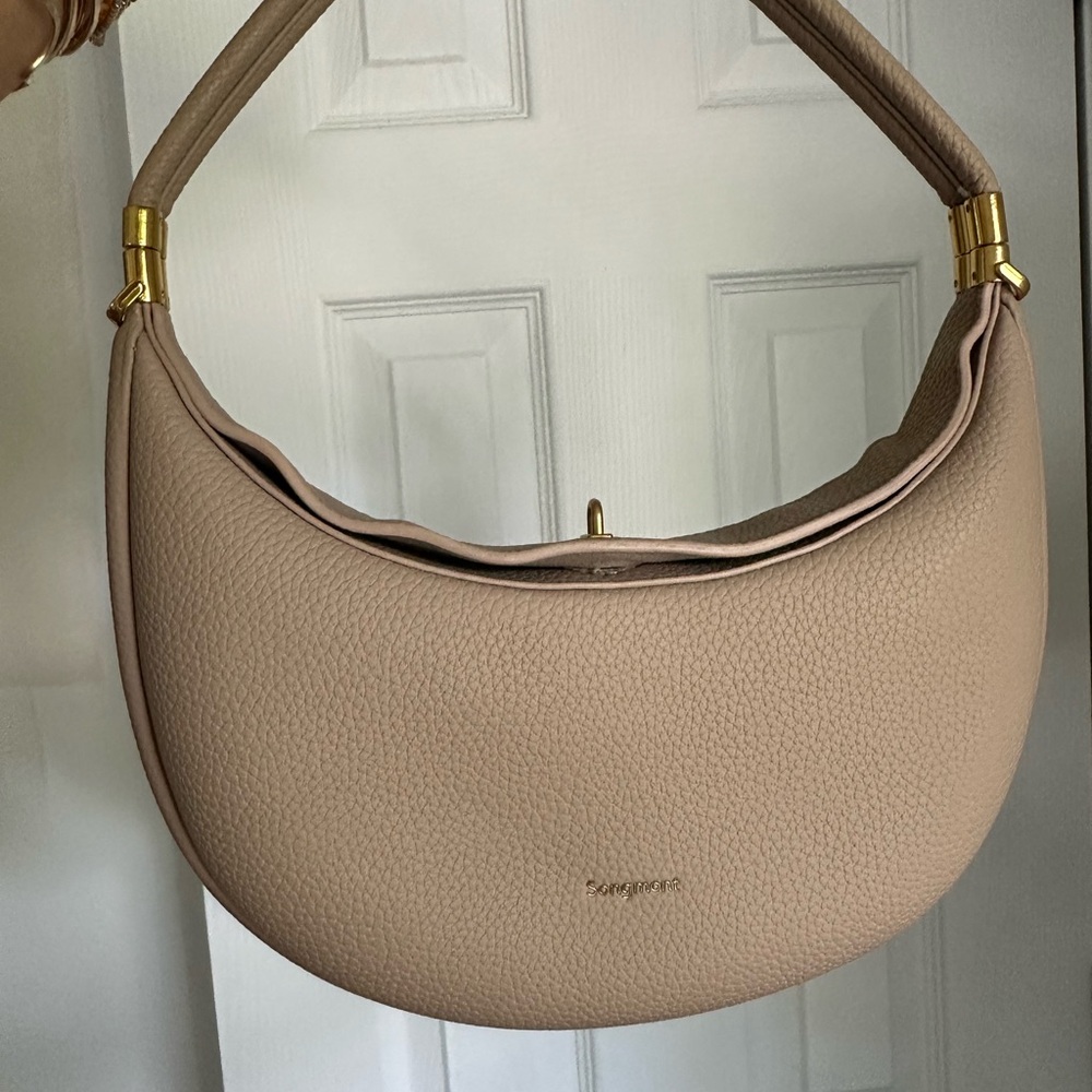 Songmont Tan Gold Hobo Bag